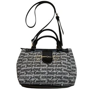 JUICY COUTURE Black Gold Hardware Handbag Bag Purse Crossbody Strap Y2K VTG Vibe
